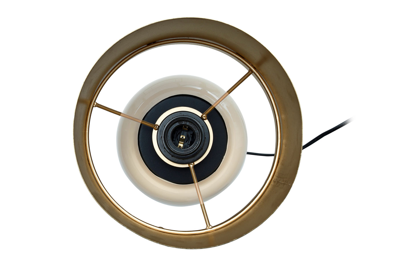 Tischlampe Benito im Extravagante Design in Farbe Elfenbein / Gold aus Eisen handgefertigt Raum4