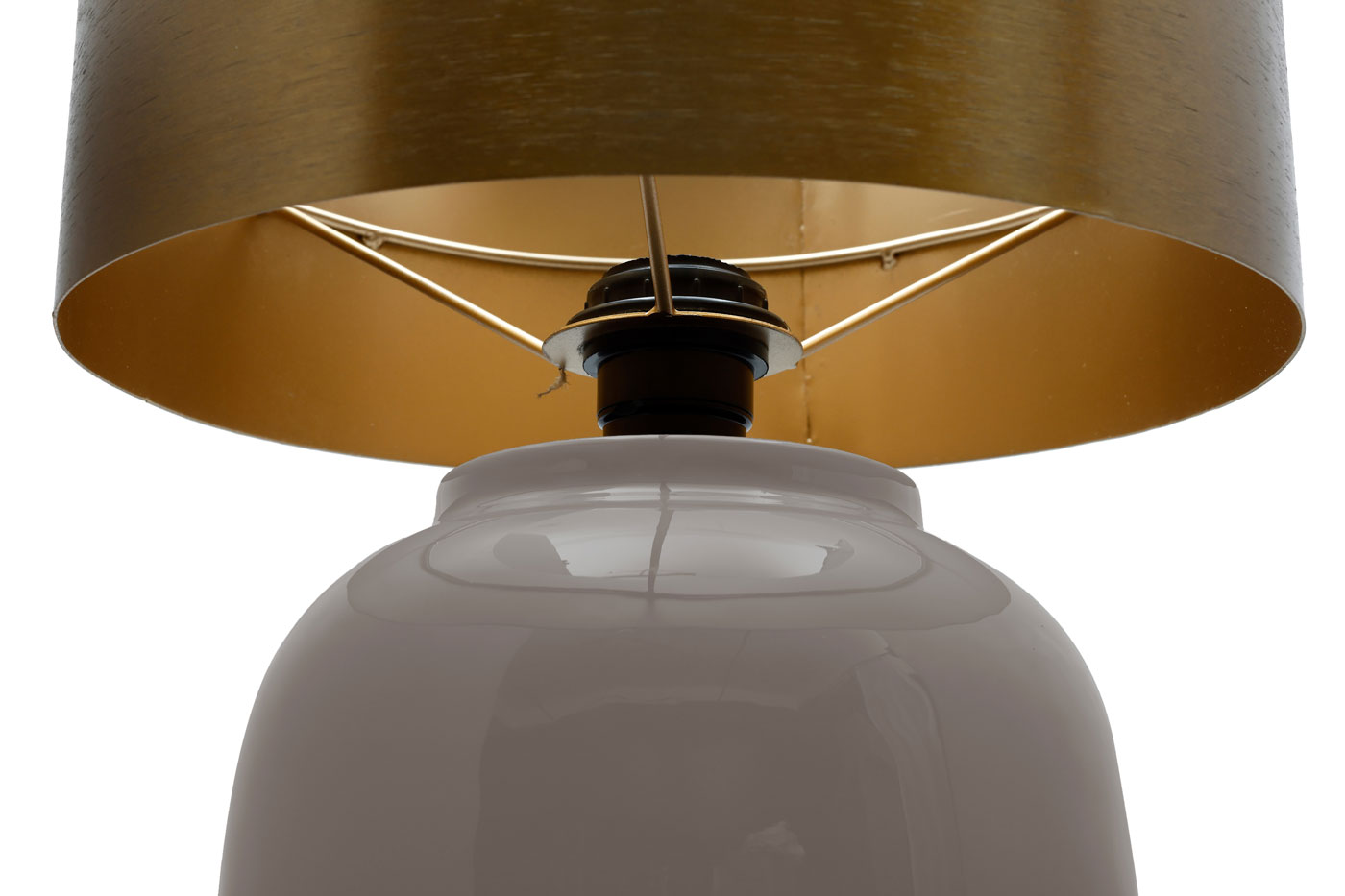 Tischlampe Benito im Extravagante Design in Farbe Grau / Gold aus Eisen handgefertigt Raum3
