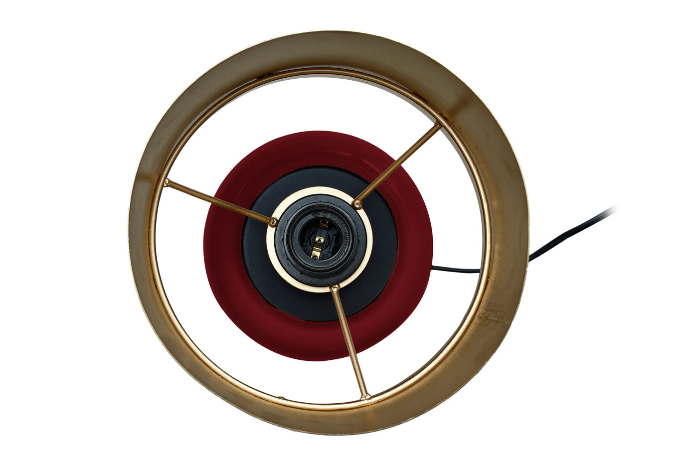 Tischlampe Benito im Extravagante Design in Farbe Pflaume / Gold aus Eisen handgefertigt Raum4