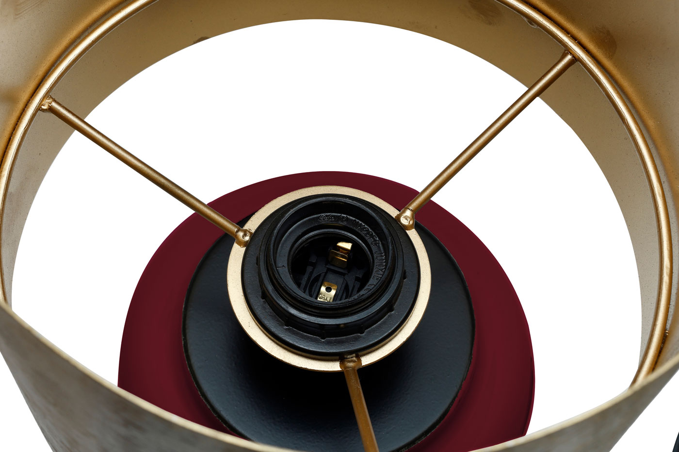 Tischlampe Benito im Extravagante Design in Farbe Pflaume / Gold aus Eisen handgefertigt Raum5