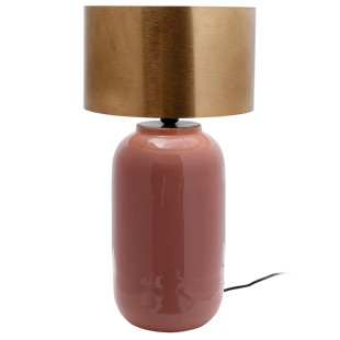 Tischlampe Benito in Extravagante Design in Farbe Rosa / Gold aus Eisen handgefertigt