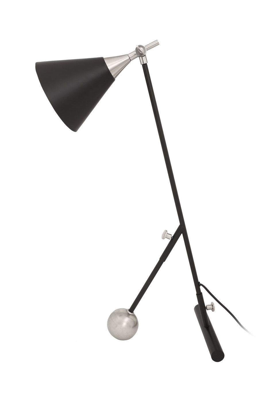 Tischlampe Kathleen im Industrial Design in Farbe Schwarz / Silber aus Metall-Mix handgefertigt Raum3