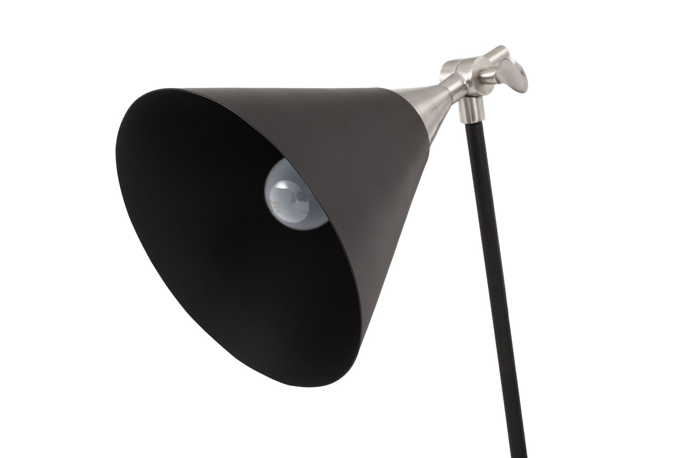 Tischlampe Kathleen im Industrial Design in Farbe Schwarz / Silber aus Metall-Mix handgefertigt Raum5