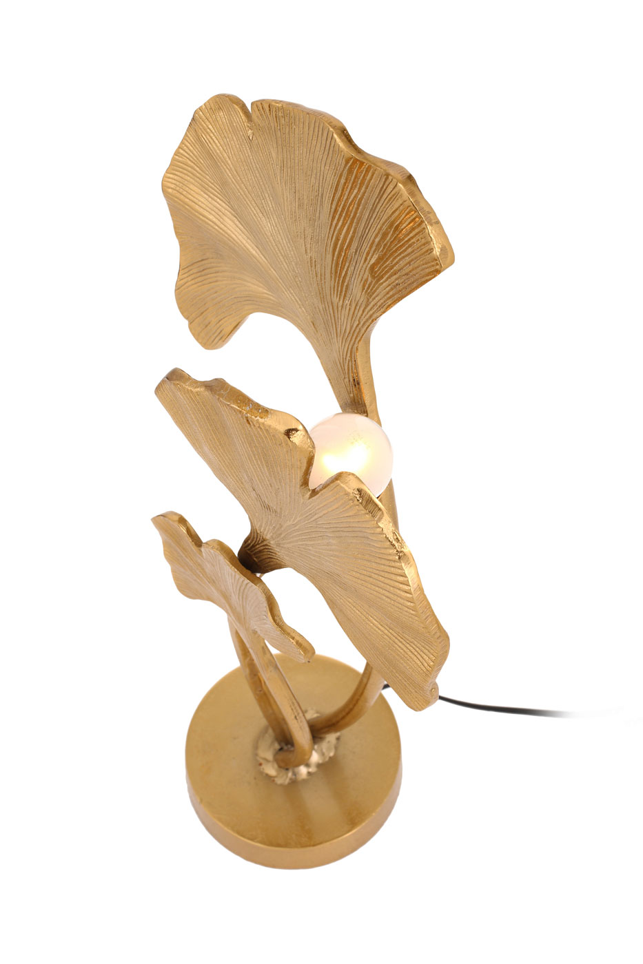 Tischlampe Nature im Industrial Design in Farbe Gold aus Alumium, PVC handgefertigt Raum5