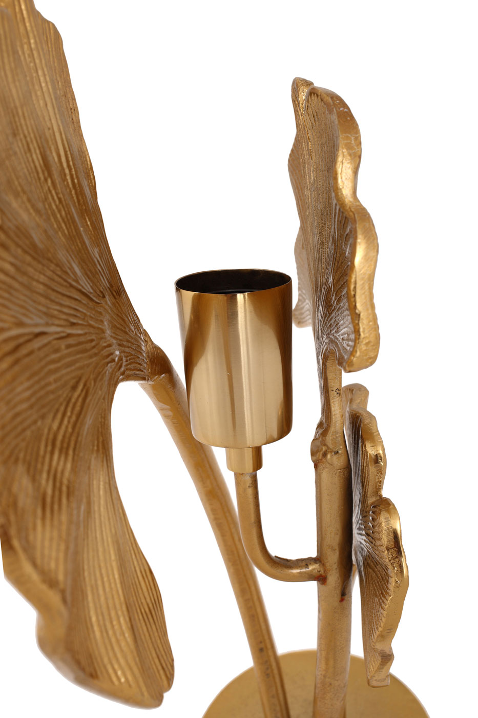 Tischlampe Nature im Industrial Design in Farbe Gold aus Alumium, PVC handgefertigt Raum6