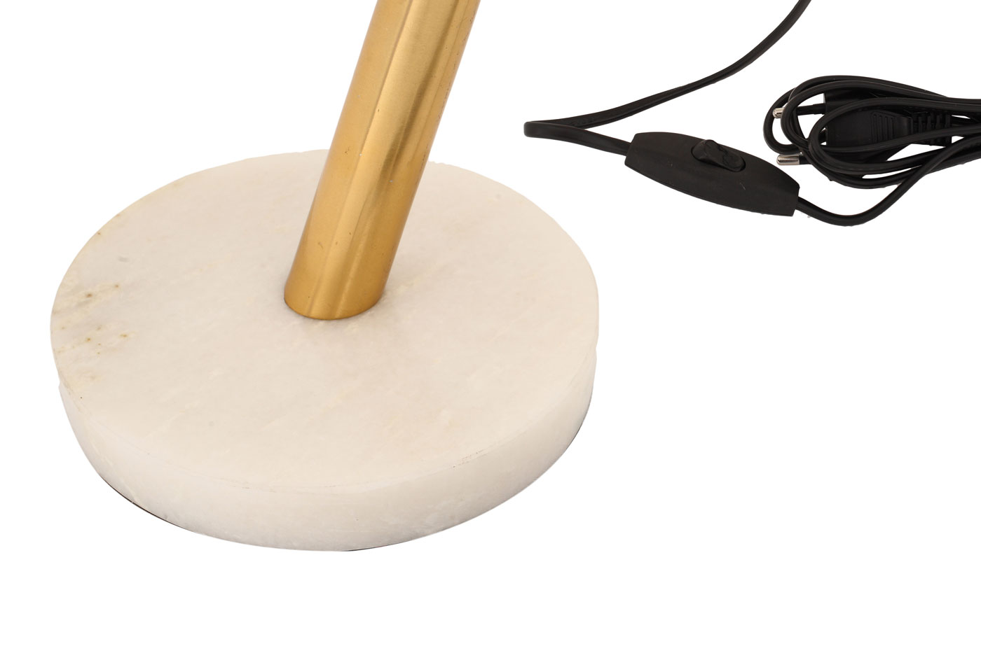 Tischlampe Simo im Industrial Design in Farbe Gold aus Metall-Mix u. Marmor handgefertigt Höhe justierbar Raum7