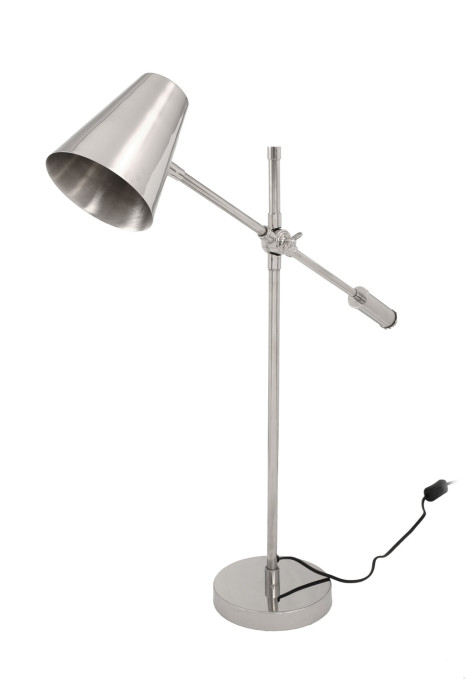 Tischlampe Stephen in Industrial Design in Farbe Silber aus Stahl, Messing u. Eisen handgefertigt main product photo