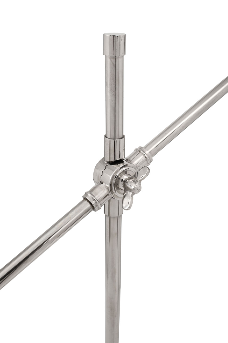 Tischlampe Stephen im Industrial Design in Farbe Silber aus Stahl, Messing u. Eisen handgefertigt Raum6