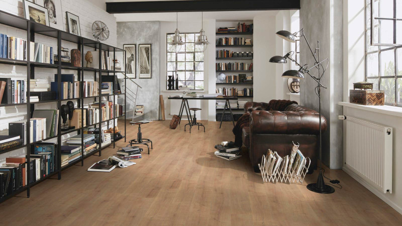 Wineo Stratifié 300 Medium NR Sun Oak 1 frise noiseREDUCT main product photo