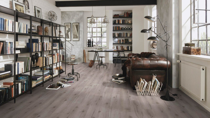 Wineo Suelo laminado 500 Medium V4 Roble Fuerte Gris 1 Lama 4V main product photo