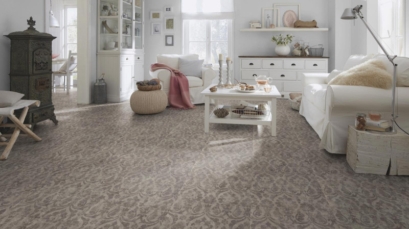 Wineo Purline Organic flooring 1500 Fusion XL Flowers.Bright.Dark Tile main product photo