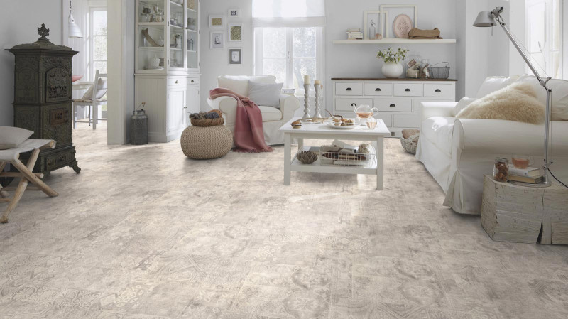 Wineo Purline Organic flooring 1500 Fusion XL Ornaments.Warm.Light Tile main product photo