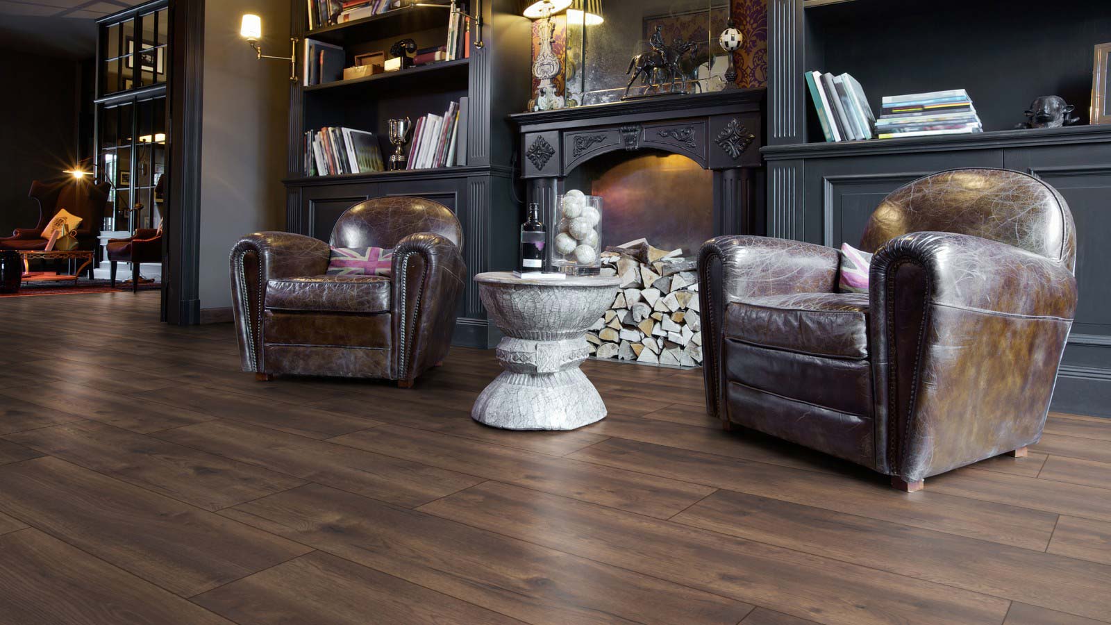 Skaben Laminat XXL Plus Eiche dunkel 1-Stab Landhausdiele 4V