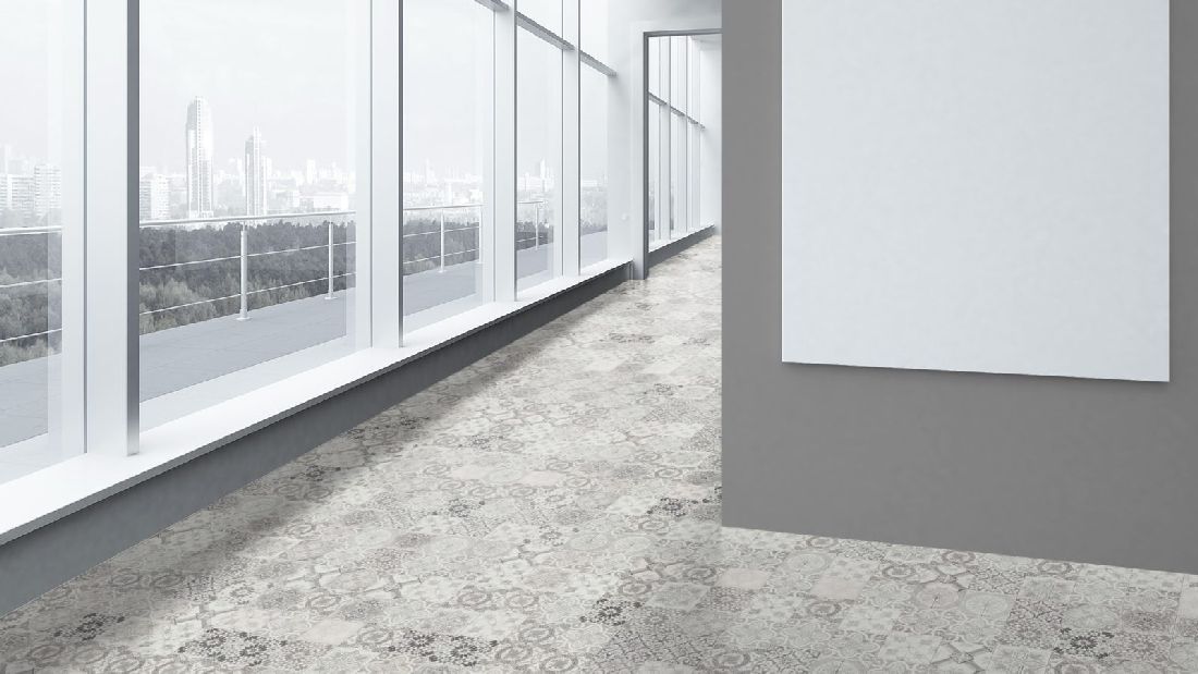 Classen Laminat Visiogrande Ornamento Estoril glazed Fliese 4V Raum3