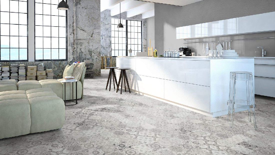 Classen Laminat Visiogrande Ornamento Estoril glazed Fliese 4V Raum7