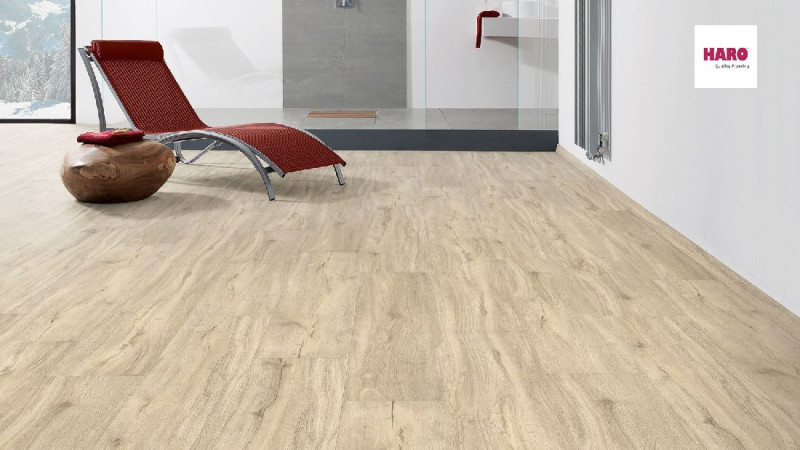 Suelo de diseño HARO DISANO SmartAqua Roble Columbia claro 1 lama M4V Base aislante de corcho main product photo