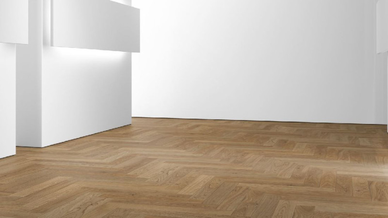 Parador Parquet Trendtime 3 Living Oak cream Matt lacquer Strip (Herringbone) M4V main product photo