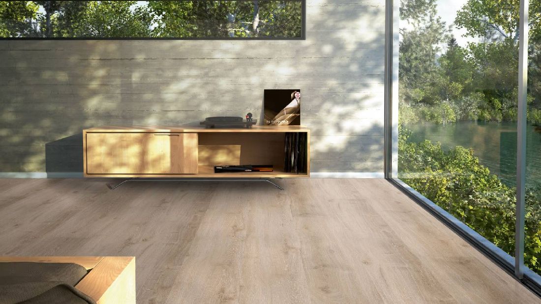 Suelo vinílico de Parador Basic 30 Roble Royal calizo claro, lama 4V