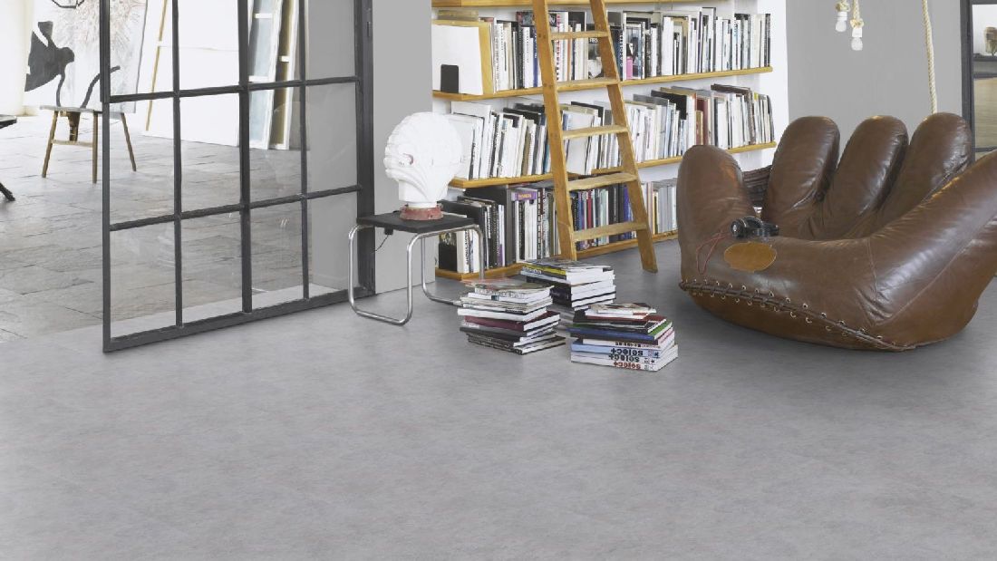 Suelo Vinílico de Parador Trendtime 5.30 Gris Hormigón Baldosa Grande 4V