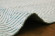 Baumwollteppich Handgewebt ART DECO Muster Türkis auf weißem Hintergrund Höhe 7 mm R2