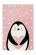 Kinderteppich PINGUIN auf Hintergrund Rosa weiß gepunktet Höhe 15 mm F
