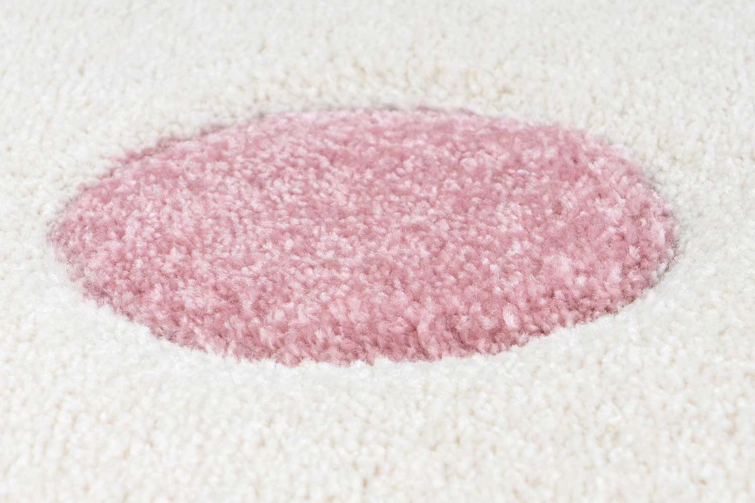 Kinderteppich Weiße WOLKE auf Rosa Hintergrund Höhe 15 mm R2
