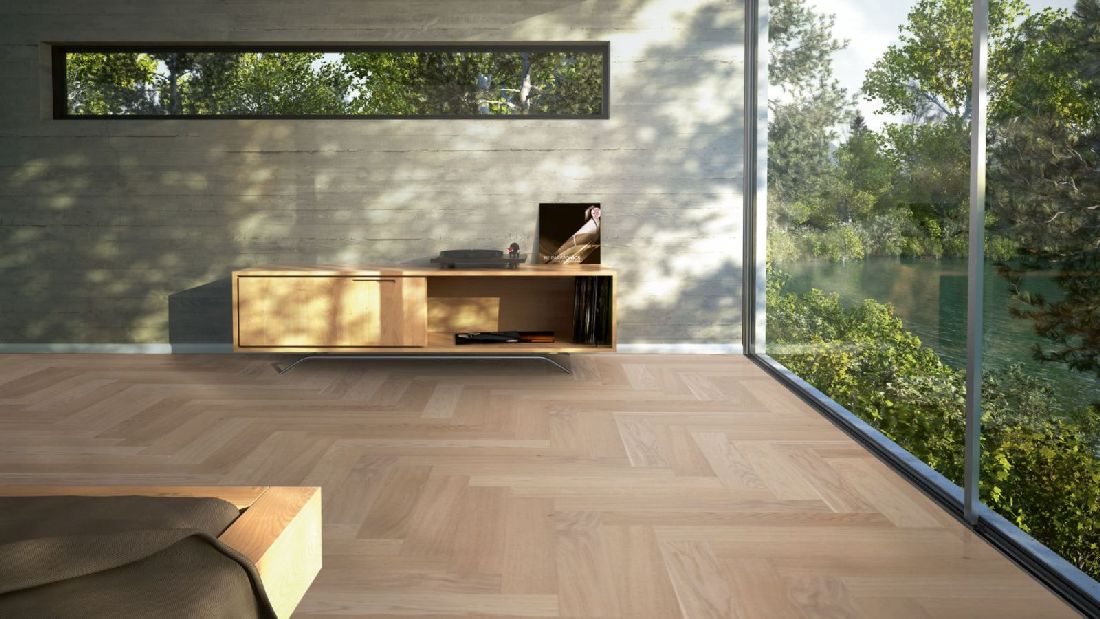 Parador Parkett Trendtime 3 Living Eiche Pure Matt Lackiert Stab (Fischgrät) M4V