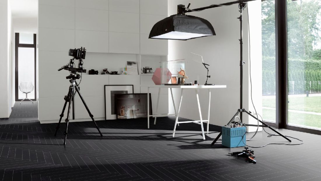 Parador Parkett Trendtime 3 Living Eiche Schwarz Matt Lackiert Stab (Fischgrät) M4V