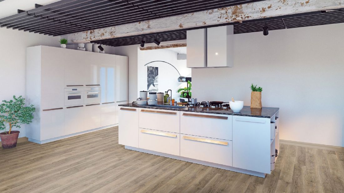 Skaben Design Suelo Vinilo Rhino Click 30 Authentic Oak Natural 1-lama M4V Impacto Aislamiento Acústico