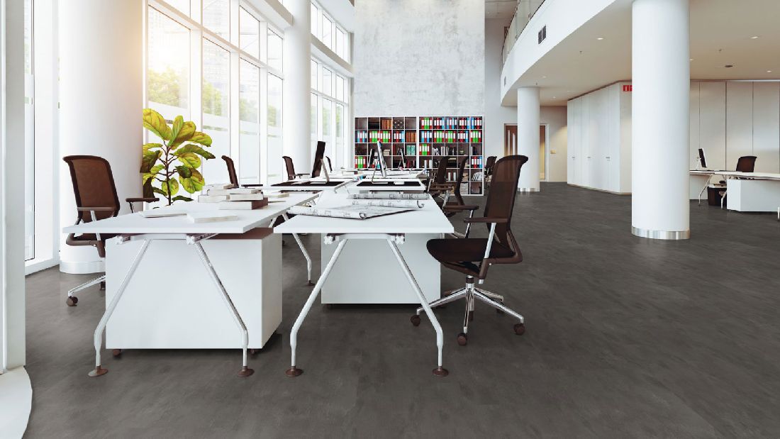 Skaben Vinyl Design Rhino Click 30 Concrete Dark Grey Tile look M4V incl. insulation