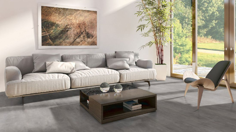 Skaben Design Klick Vinylboden Rhino Click 30 Beton Natürlich Fliesenoptik M4V Trittschalldämmung main product photo