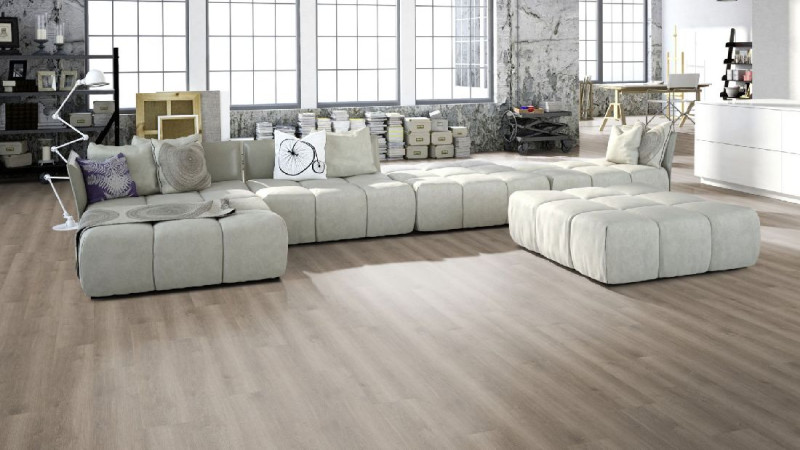 Skaben Design Klick Vinylboden Rhino Click 30 Edle Eiche Greige 1-Stab Landhausdiele M4V Trittschalldämmung main product photo