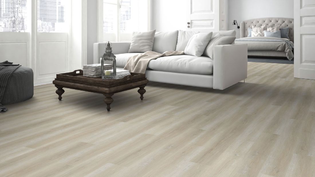 Skaben Design Klick Vinylboden Rhino Click 30 Pure Eiche Natürlich Hell 1-Stab Landhausdiele M4V Trittschalldämmung