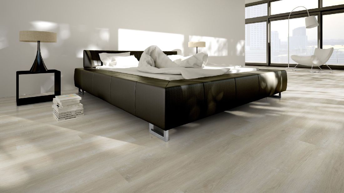 Skaben Design Klick Vinylboden Rhino Click 30 Pure Eiche Natürlich Hell 1-Stab Landhausdiele M4V Trittschalldämmung