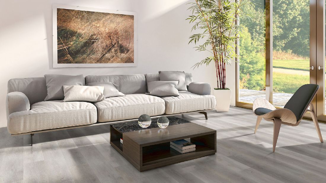 Skaben Design Suelo Vinilo Rhino Click 30 Traditional Oak Greige 1-lama M4V Aislamiento acústico contra impactos