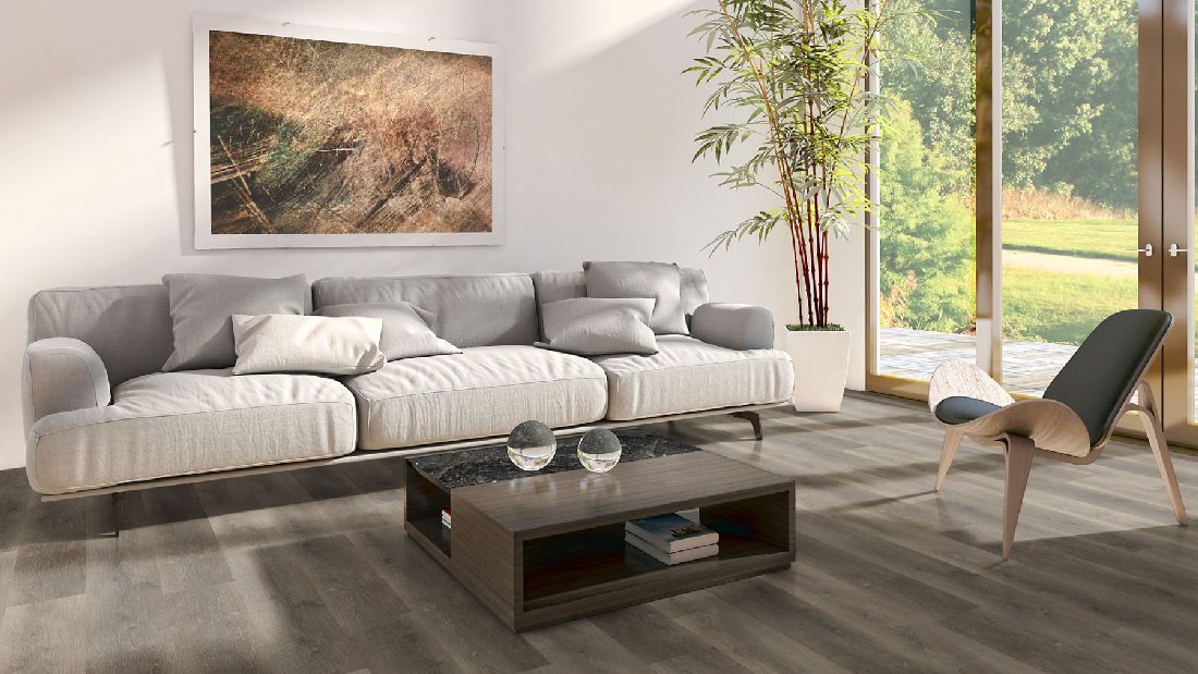 Skaben Design Klick Vinylboden Rhino Click 30 Traditionelle Eiche Natürlich Hell 1-Stab Landhausdiele M4V Trittschalldämmung