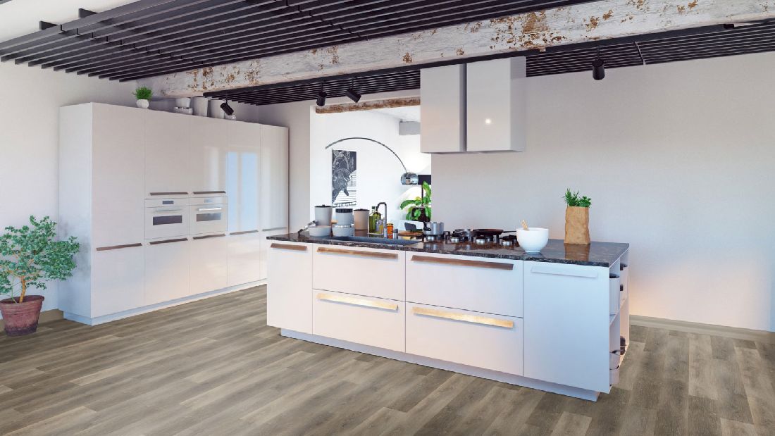 Skaben Design Klick Vinylboden Rhino Click 30 Traditionelle Eiche Natürlich Hell 1-Stab Landhausdiele M4V Trittschalldämmung