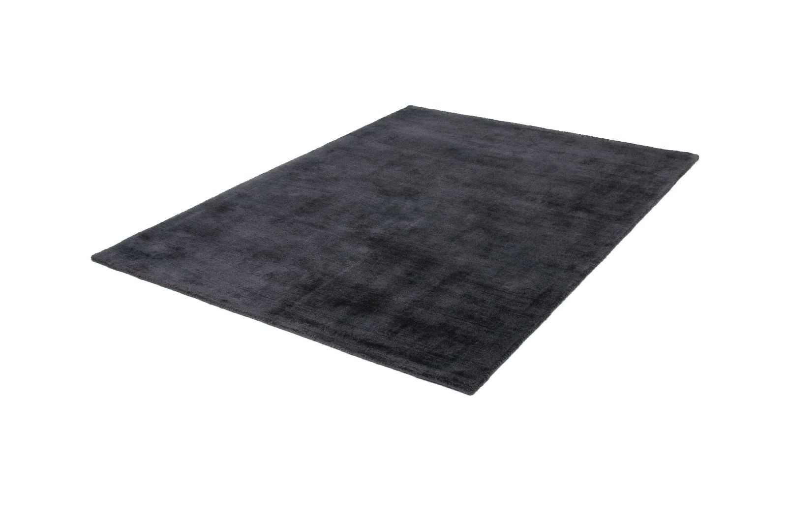 Vintage Teppich Handgefertigt Schwarz / Anthrazit in SHABBY CHIC LOOK Höhe 13 mm F2