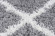 Weicher Hochflorteppich Grau mit Elfenbein RAUTEN Muster Höhe 32 mm R2