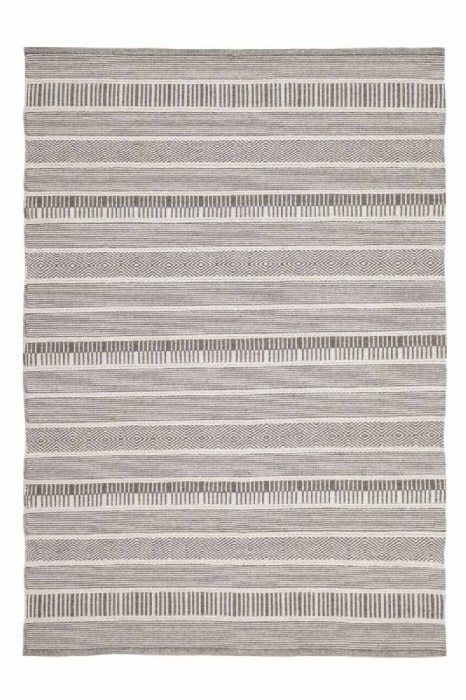 Tapis en laine tissé à la main RAYURES MIX NATURE aspect classique Epaisseur 11 mm - Convient aux personnes allergiques main product photo