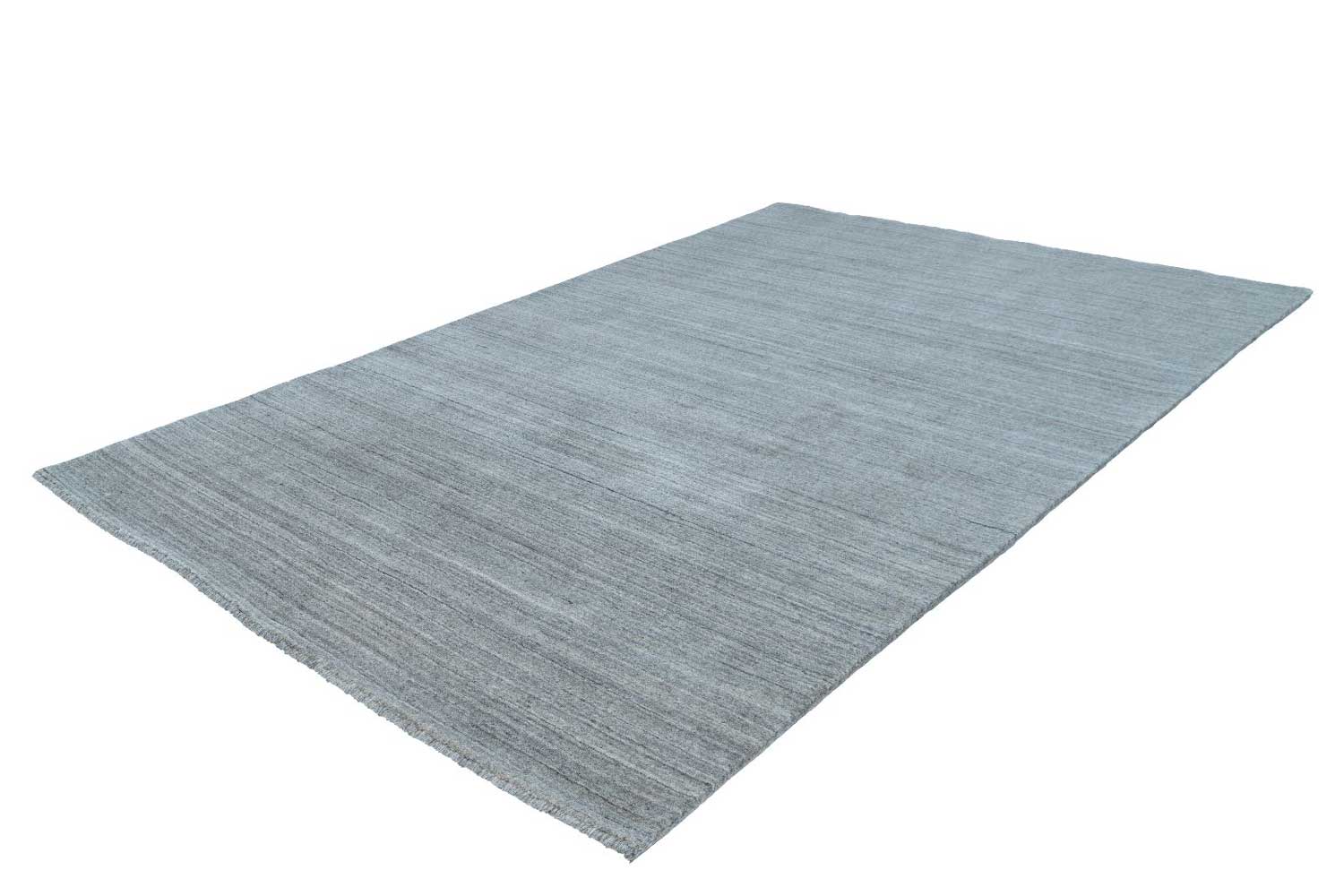 Wollteppich Kurzflorteppich Handgefertigt SILBER leicht meliert Höhe 13 mm F2