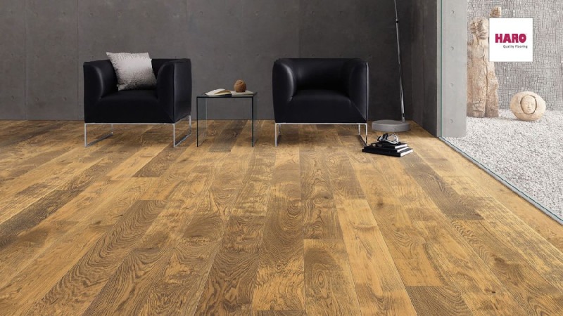 HARO Parkett parkettmanufaktur Eiche Barrique Selectiv strukturiert Oleovera-Naturöl 1-Stab-LHD 4V main product photo