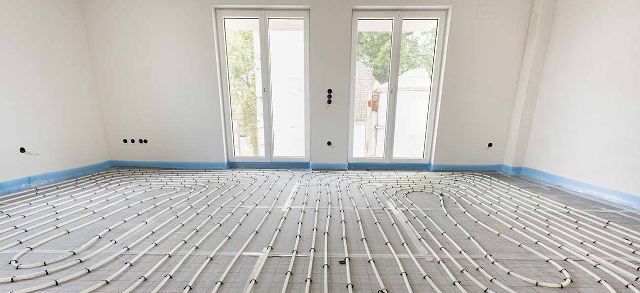 Floor laying on underfloor heating