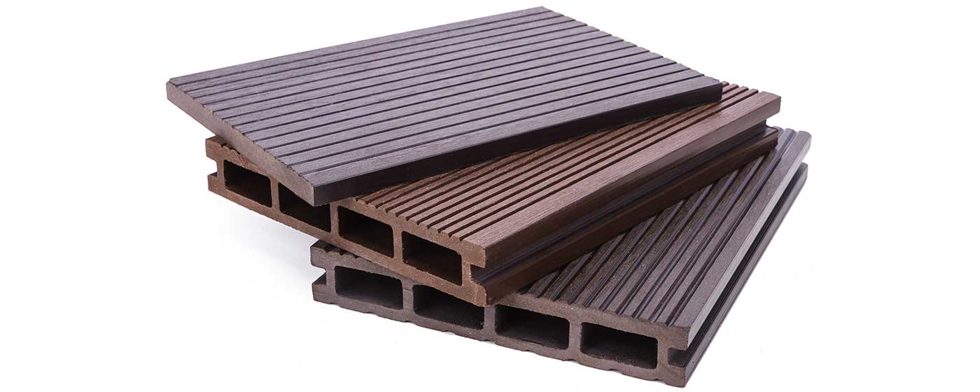 Tarima de WPC de Wood Plastic Composite en color marrón