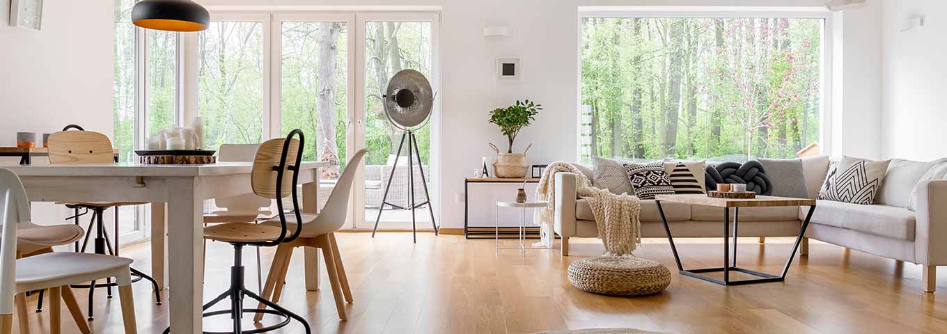 Parkettboden Buche Landhausdiele im Wohnzimmer