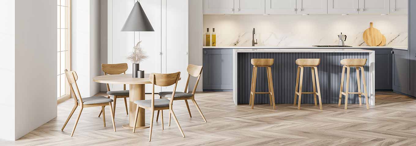 Parquet Chêne Chevron dans la cuisine