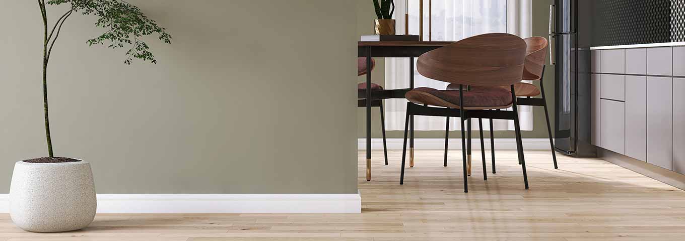 Parquet imitation sable 2 frises dans la cuisine