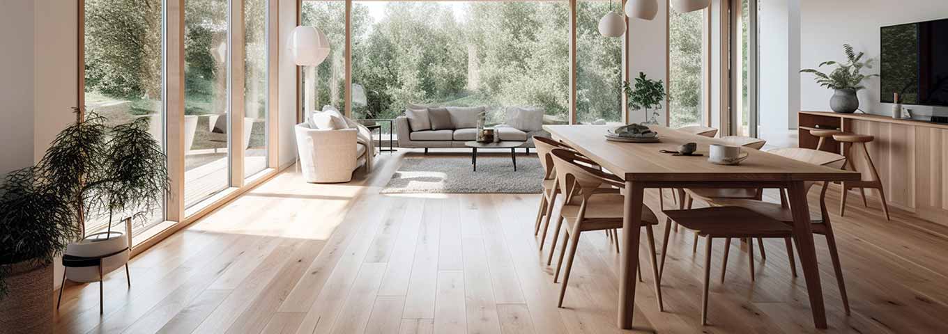 Parquet vitrifié Plancher de campagne dans le salon