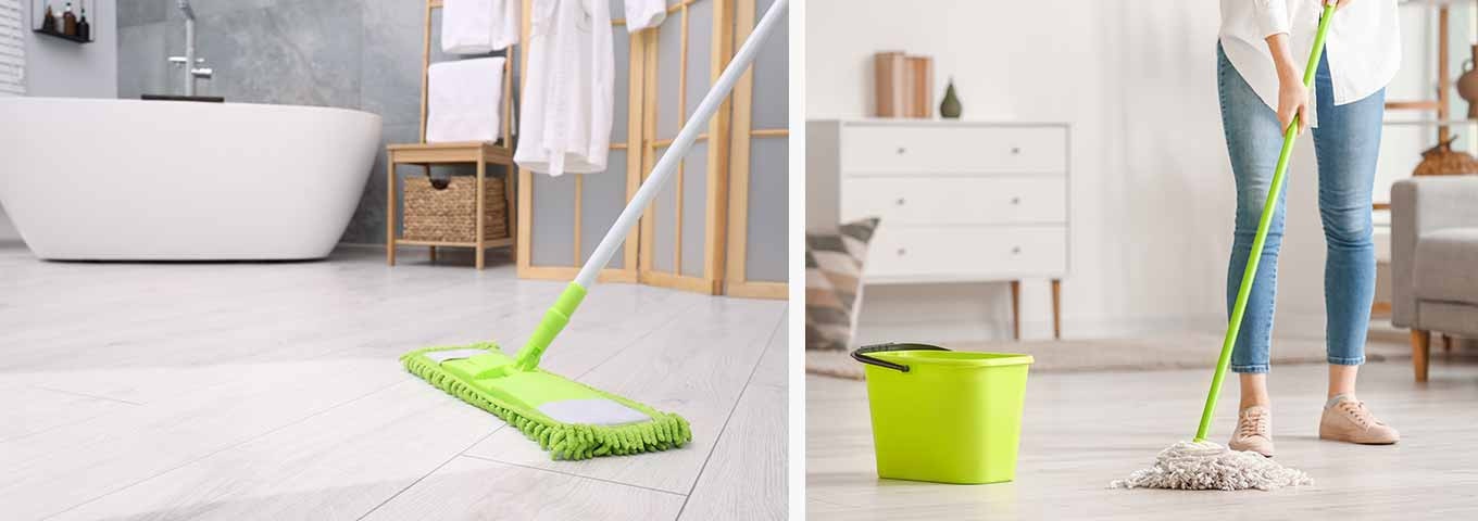 Pflege und Rinigung Vinylboden Designboden im Badezimmer und Wohnzimmer Pflege und Reinigung Vinylboden Designboden im Badezimmer und Wohnzimmer
