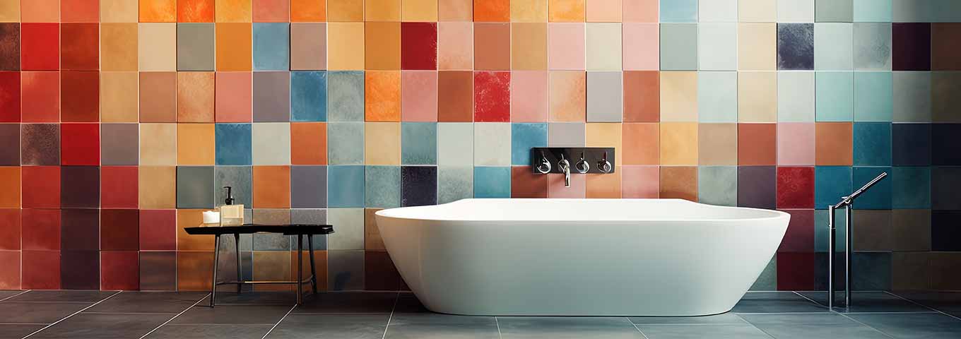 Revêtement de sol en vinyle aspect naturel en carrelage pour la salle de bain